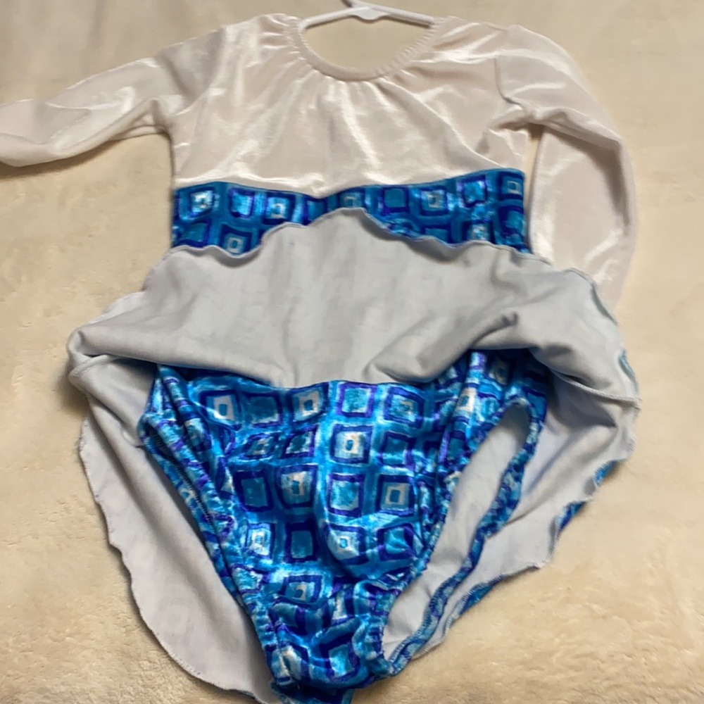 Blue white figure skating dress - Picture 3 of 6